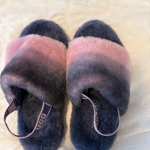 UGG Cozy Gray and Blue Slippers
